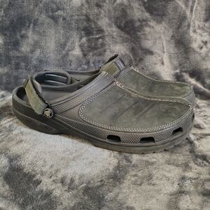 Crocs mens 13 Yukon vista II BLACK vegan leather adjustable heel strap